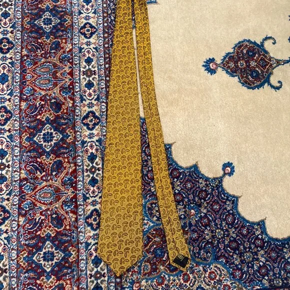 OXXFORD CLOTHES Tie (Gold, Paisley, Silk) - Picture 1 of 2
